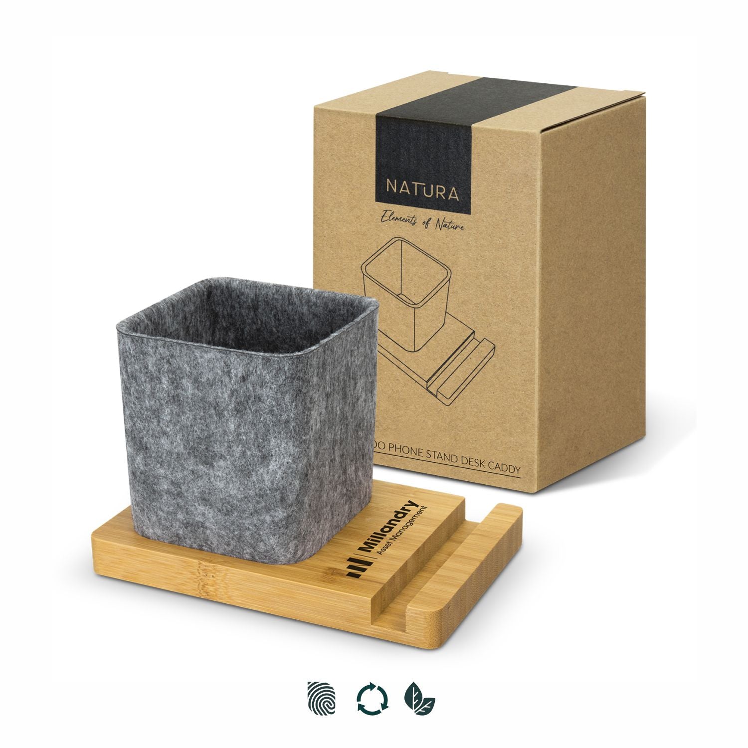 NATURA Bamboo Phone Stand Desk Caddy - Simply Merchandise