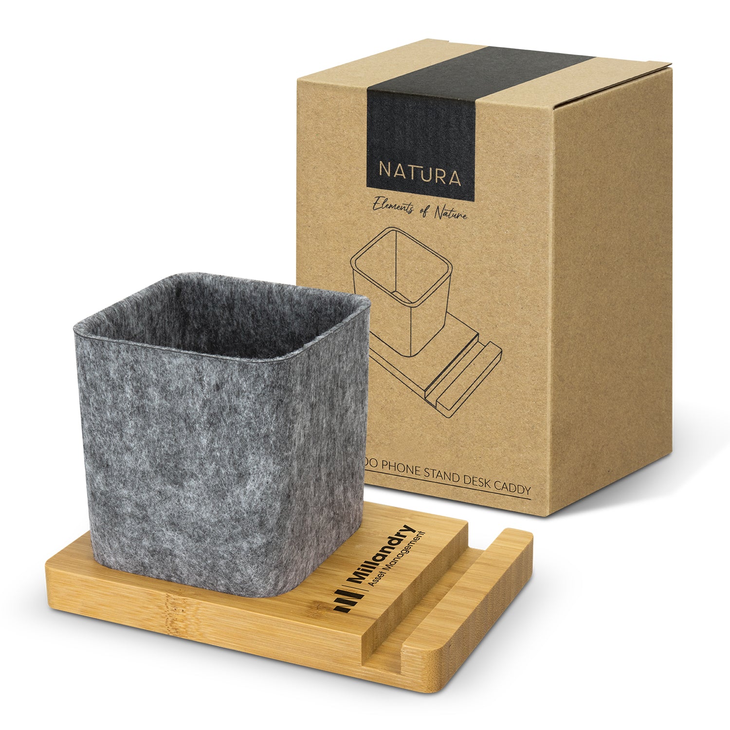 NATURA Bamboo Phone Stand Desk Caddy - Simply Merchandise
