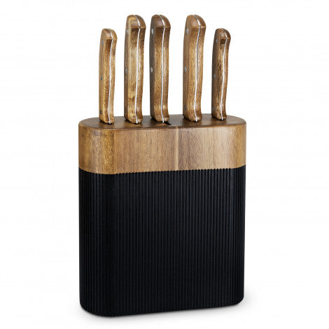Keepsake Noir Knife Block with custom branded logo - Simply Merchandise