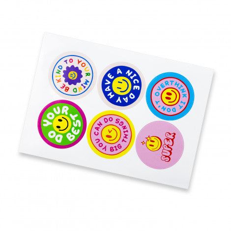 Sticker Sheet 80mm Circle - Gloss - Simply Merchandise