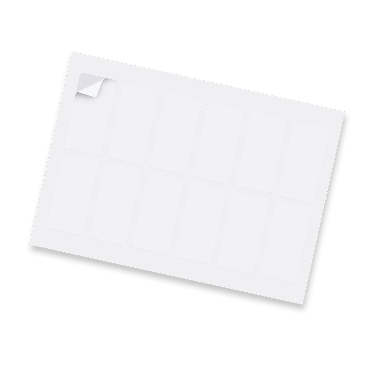 Sticker Sheet 40 x 80mm Rectangle - Matte - Simply Merchandise