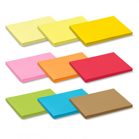 Coloured Sticky Pad 100 x 75mm - 50 Sheets with custom branded logo - Simply Merchandise