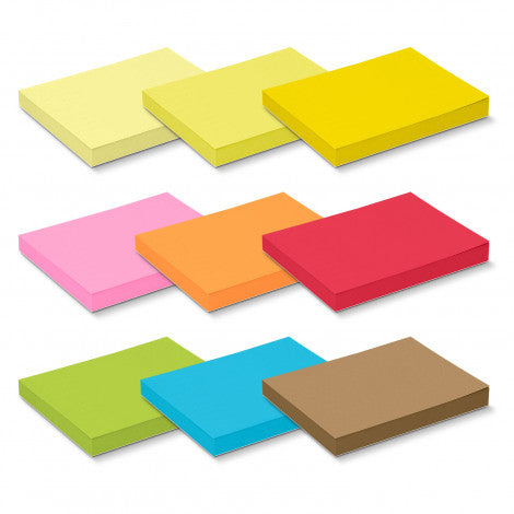 Coloured Sticky Pad 100 x 75mm - 100 Sheets with custom branded logo - Simply Merchandise