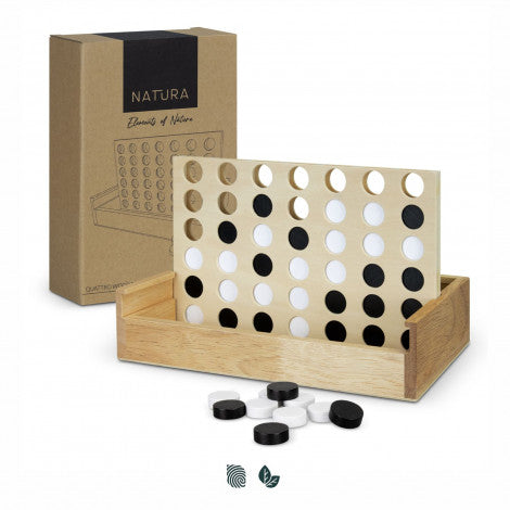 NATURA Quattro Wooden Four-in-a-Row Game - Simply Merchandise