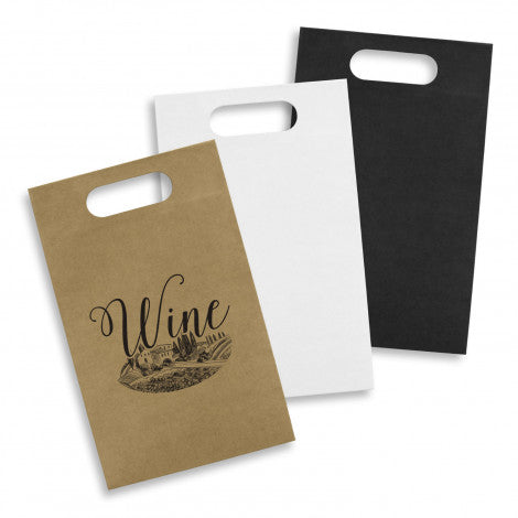 Die Cut Paper Wine Bag with custom branded logo - Simply Merchandise