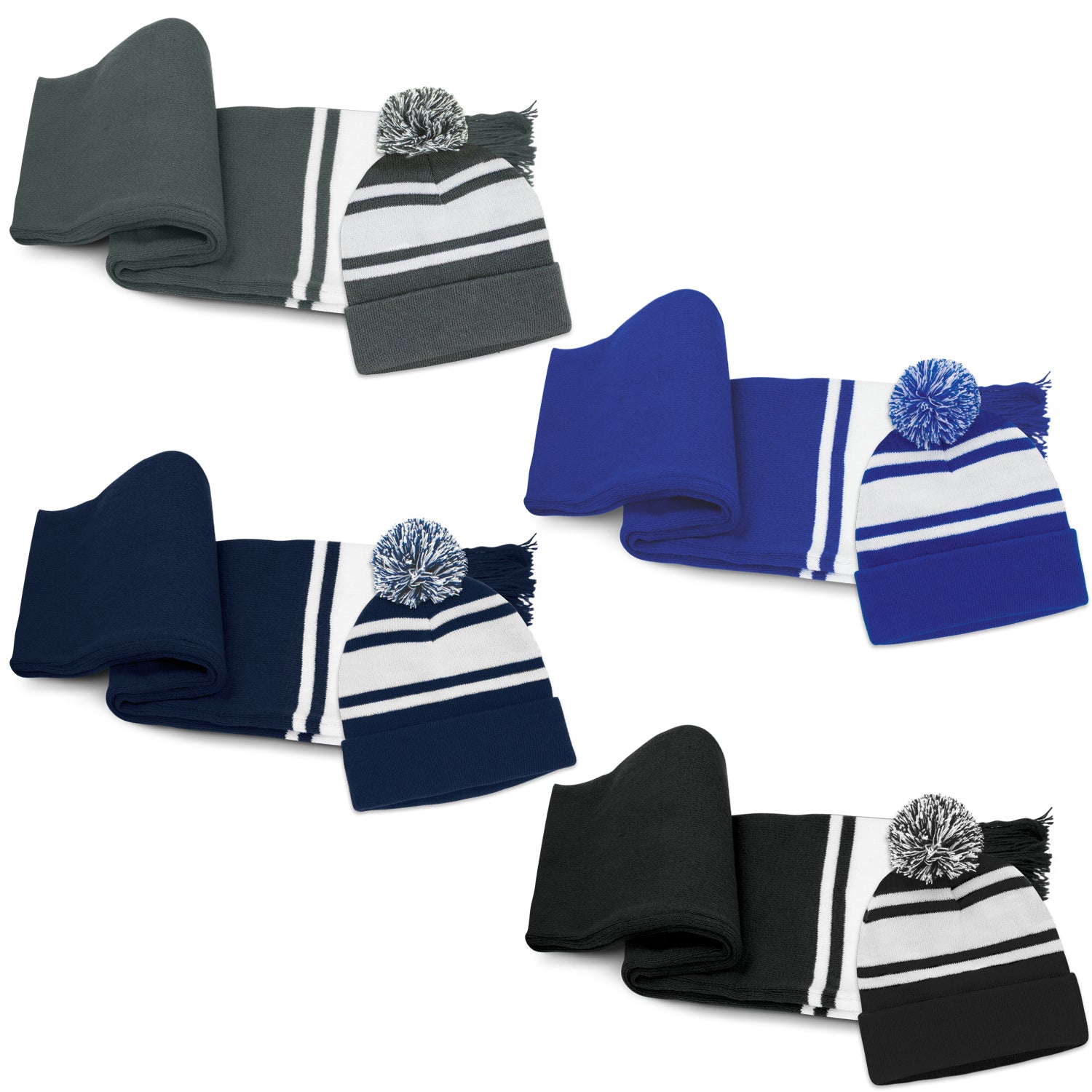 Commodore Scarf and Beanie with Pom Pom Set - Simply Merchandise