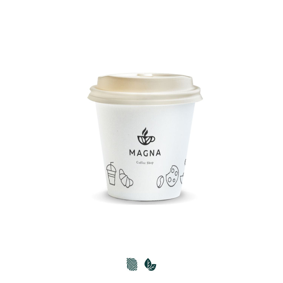 Compostable Paper Coffee Cup - 180ml with custom branded logo - Simply Merchandise