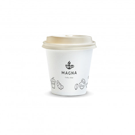 Compostable Paper Coffee Cup - 180ml with custom branded logo - Simply Merchandise