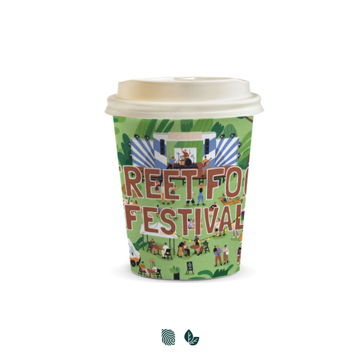 Compostable Paper Coffee Cup - 230ml with custom branded logo - Simply Merchandise