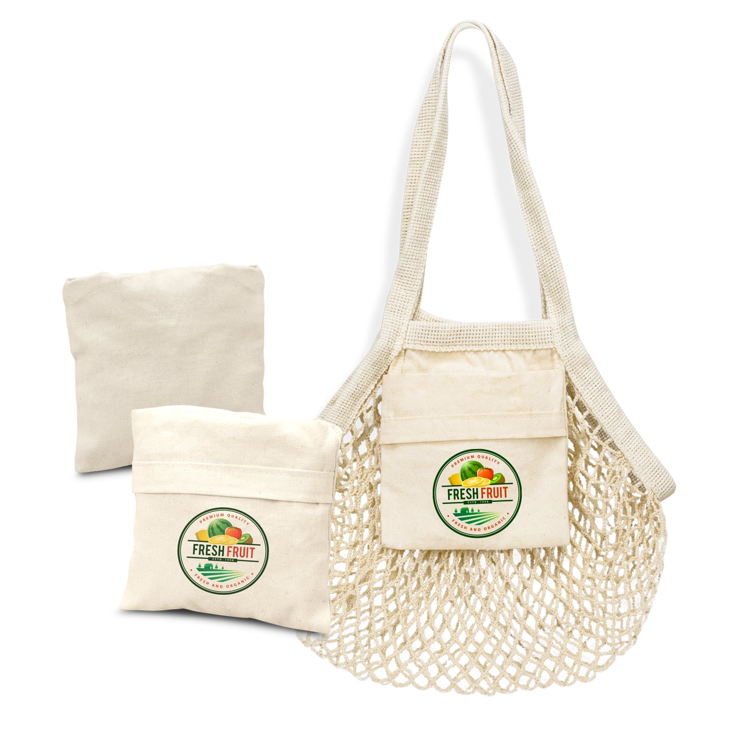 Cotton Mesh Foldaway Tote Bag - Small - Simply Merchandise
