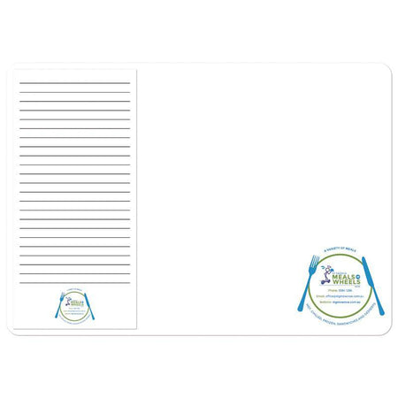 210 x 297mm Whiteboard Fridge Magnet with Notepad (B&W Notepad) - Simply Merchandise