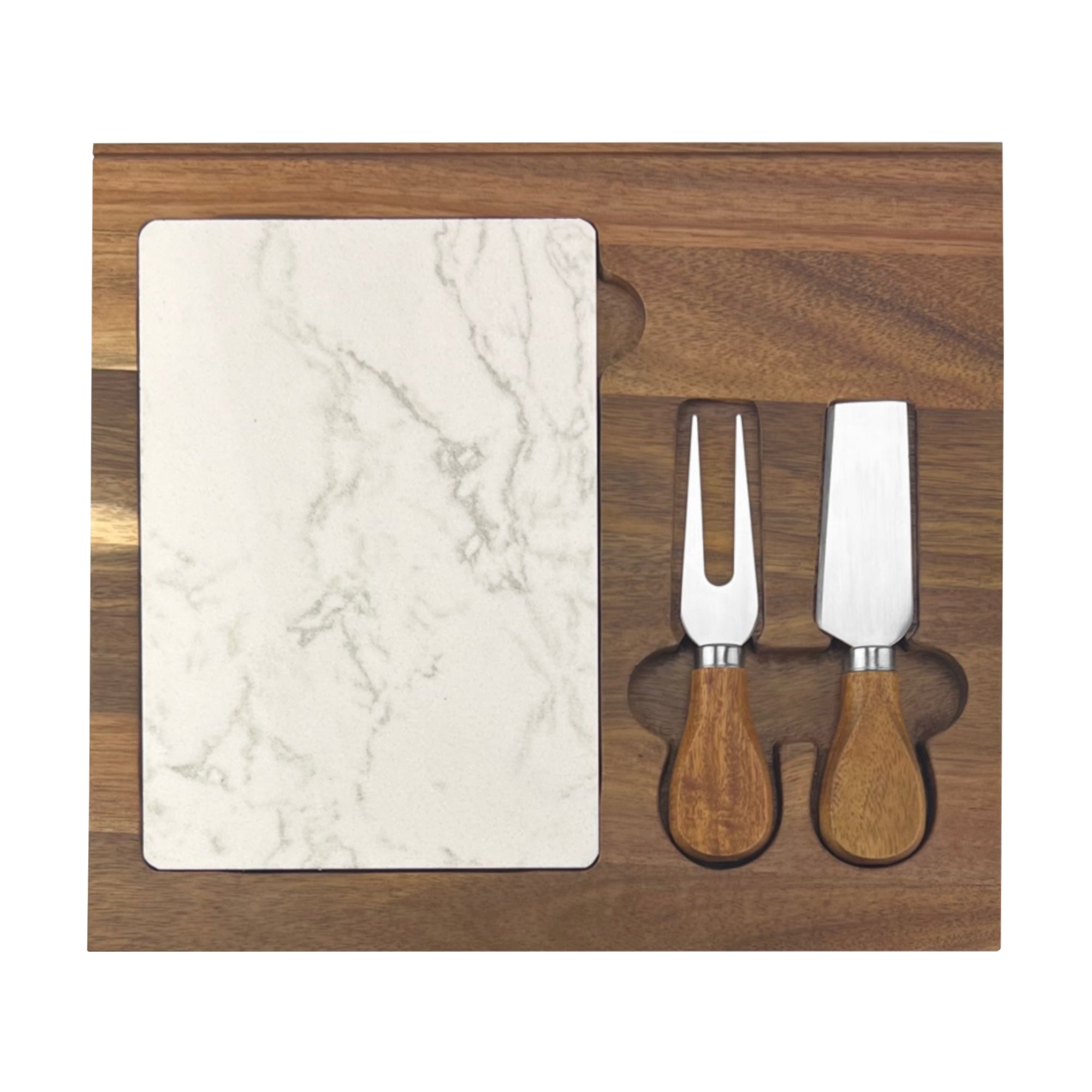 Fuzo Marble Cheeseboard and Knife Set - Simply Merchandise