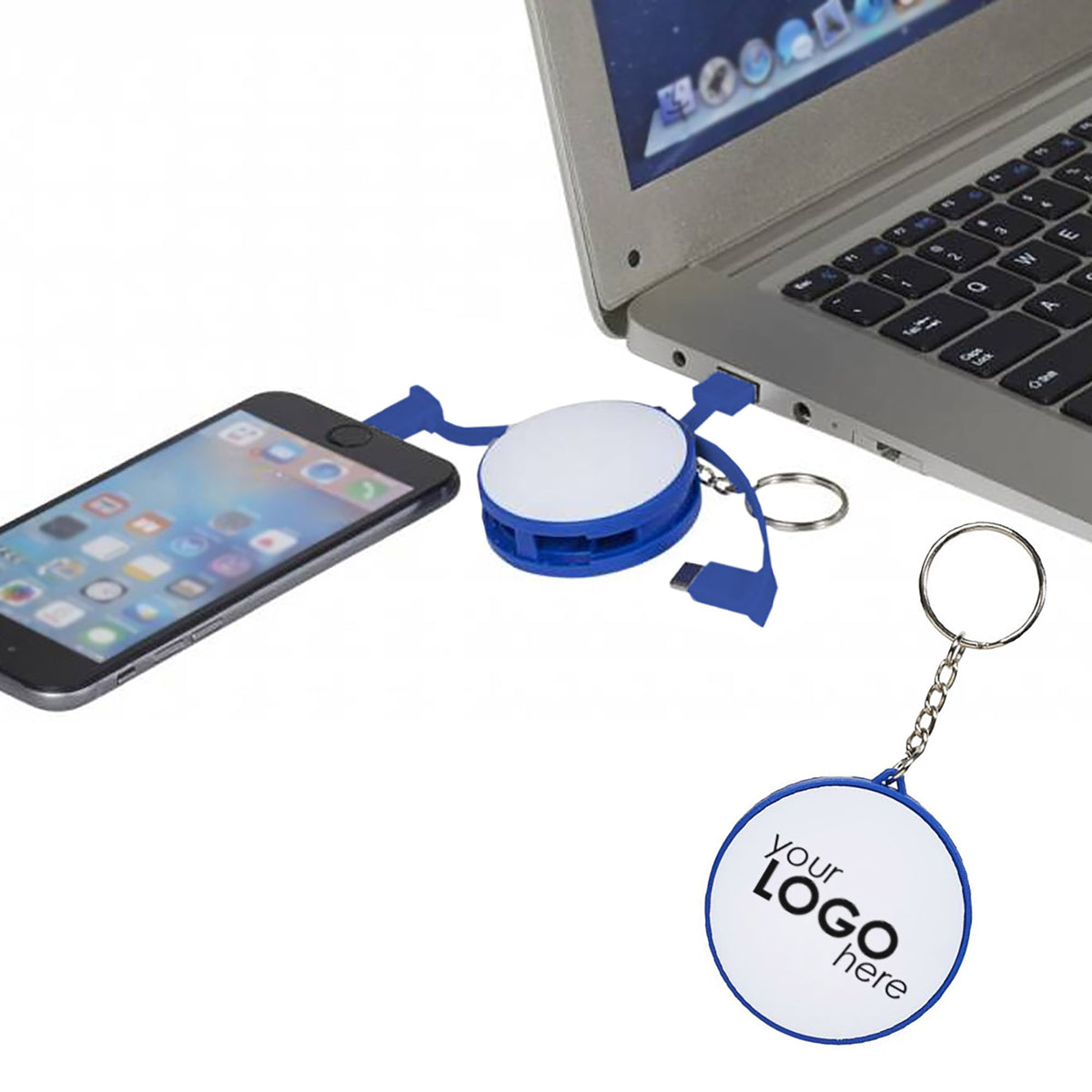Charging Cable Key Ring with custom branded logo - Simply Merchandise