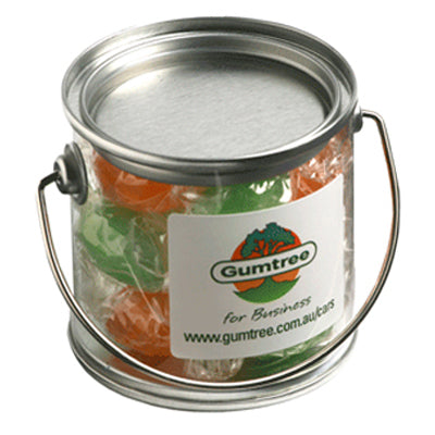 Small PVC Bucket filled with Boiled Lollies 120g - Simply Merchandise