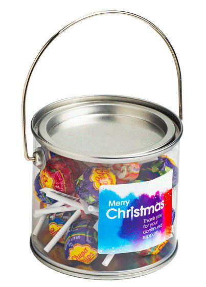 Medium PVC Bucket filled with Cuppa Chups x20 - Simply Merchandise