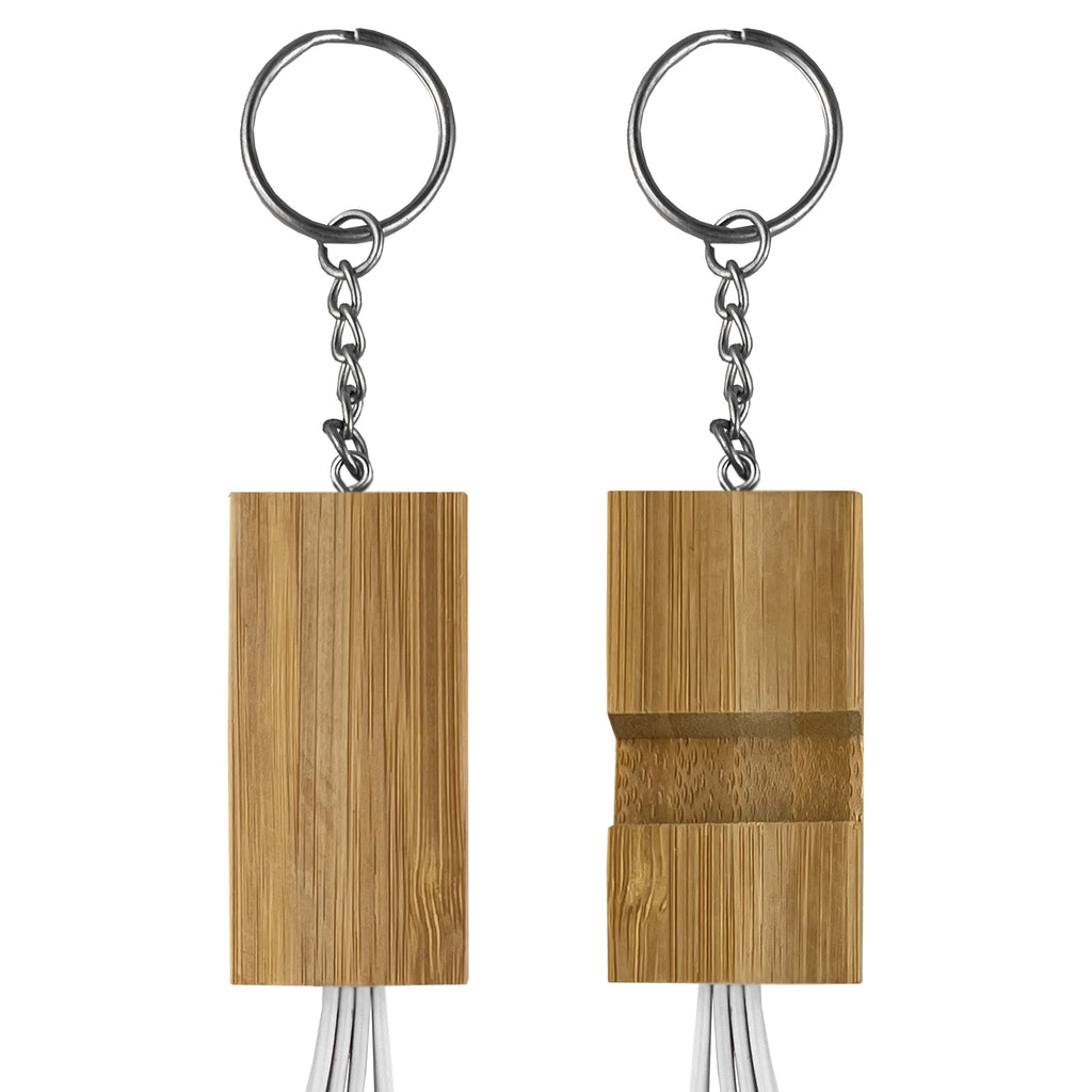 Phone Stand Bamboo Charging Cable Key Ring - Simply Merchandise