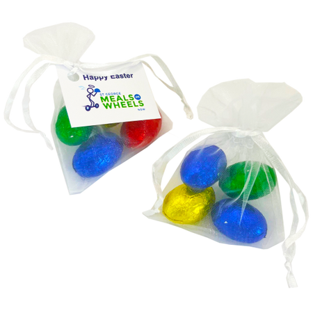 Organza Bag with Mini Solid Easter Eggs x4 - Simply Merchandise