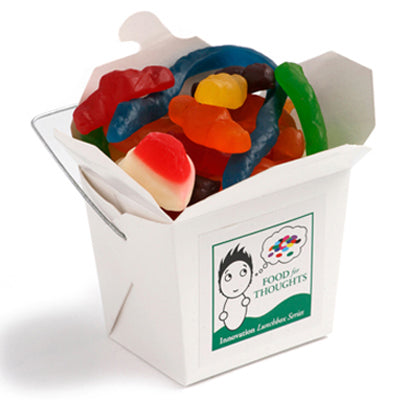 White Cardboard Noodle Box with Mixed Lollies 100g - Simply Merchandise