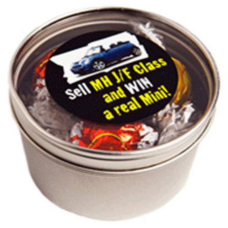 Small Round Window Tin with Lindt Balls - Simply Merchandise