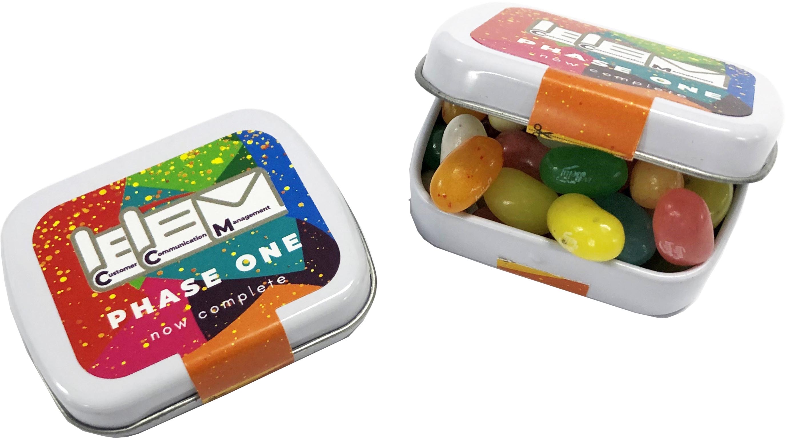 Small Rectangle Tin filled with JELLY BELLY Jelly Beans 30g *Plastic Free* - Simply Merchandise