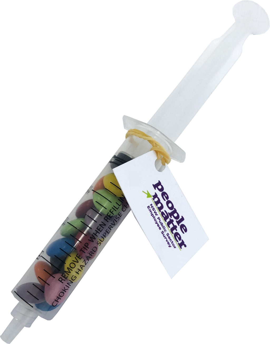 Syringe filled with Choc Beans 20g - Simply Merchandise