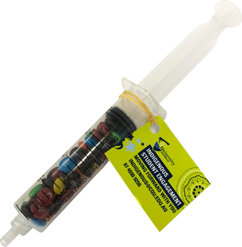 Syringe filled with M&Ms 20g - Simply Merchandise