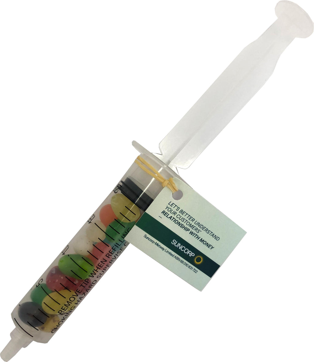 Syringe filled with JELLY BELLY Jelly Beans 20g - Simply Merchandise