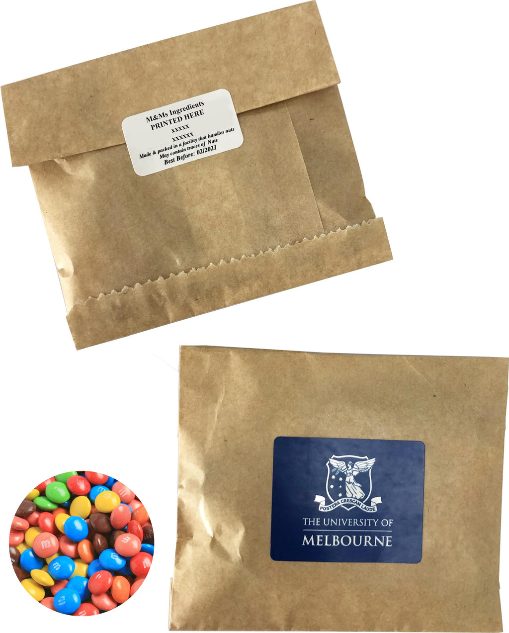 Kraft Paper Bag 50g M&Ms - Simply Merchandise