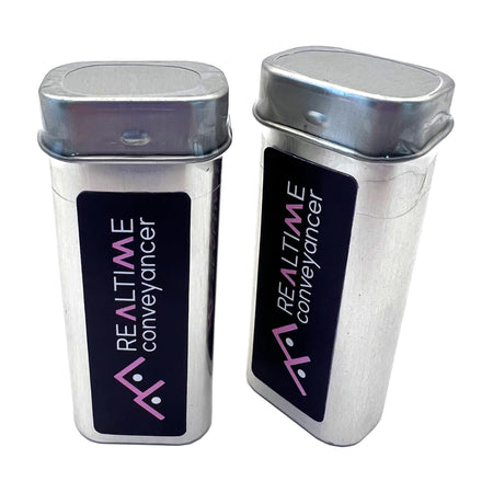 Branded Tin with Sticker - Simply Merchandise