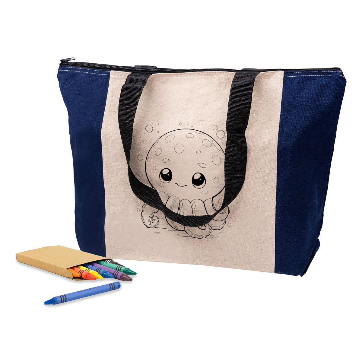 Colouring Calico Zip Shopper with custom branded logo - Simply Merchandise