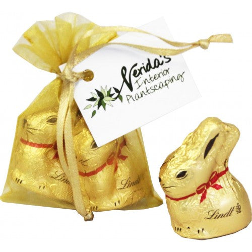 Organza Bag with 10g Gold Lindt Bunny x2 - Simply Merchandise