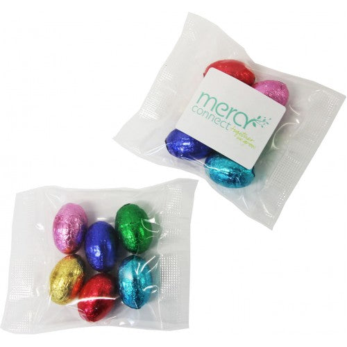 Mini Solid Easter Eggs in Bag x6 Eggs with custom branded logo - Simply Merchandise