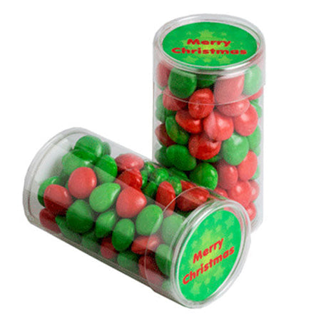 PET Tube filled with CHRISTMAS CHEWY Fruits 100g - Simply Merchandise