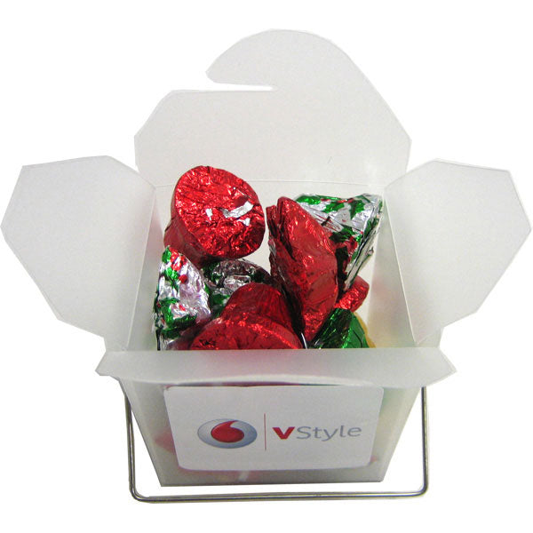 Frosted Noodle Box with Christmas Chocolates 85g with custom branded logo - Simply Merchandise