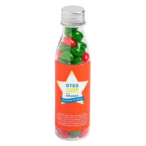 CHRISTMAS Jelly Beans in Soda Bottle 100g with custom branded logo - Simply Merchandise