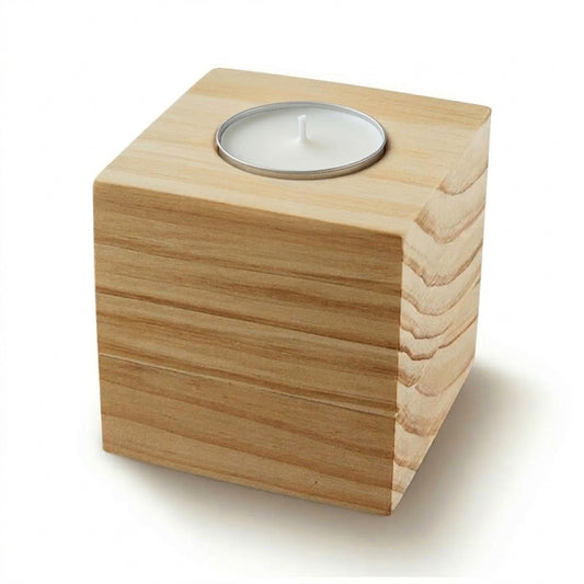 Wood Cube Candle - Simply Merchandise