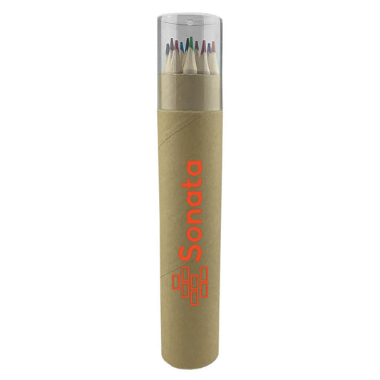 Colour Pencil Tube with custom branded logo - Simply Merchandise