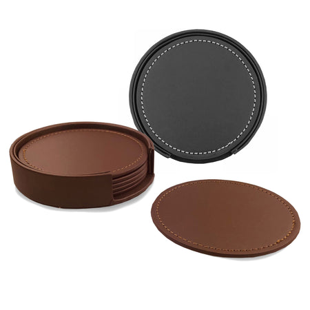 Franklin Leather Coaster Set of 6 - Simply Merchandise