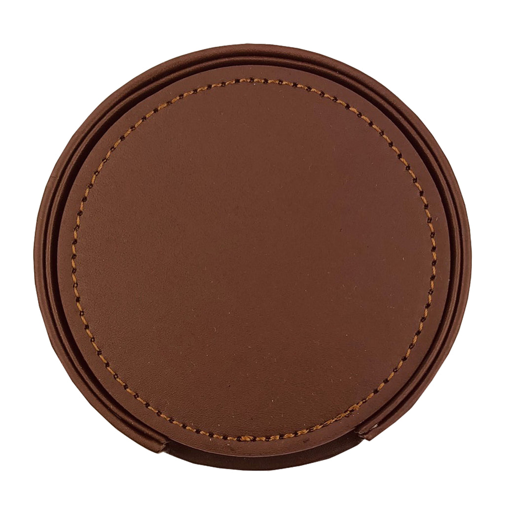 Franklin Leather Coaster Set of 6 - Simply Merchandise