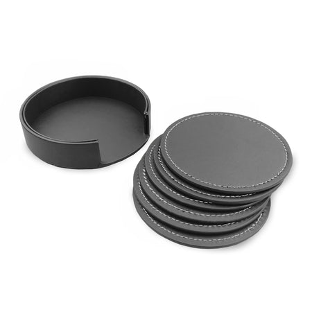 Franklin Leather Coaster Set of 6 - Simply Merchandise