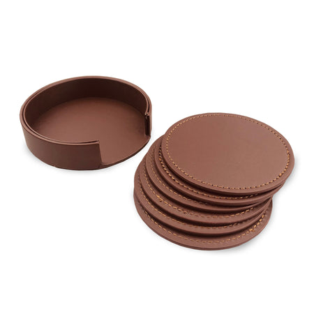 Franklin Leather Coaster Set of 6 - Simply Merchandise