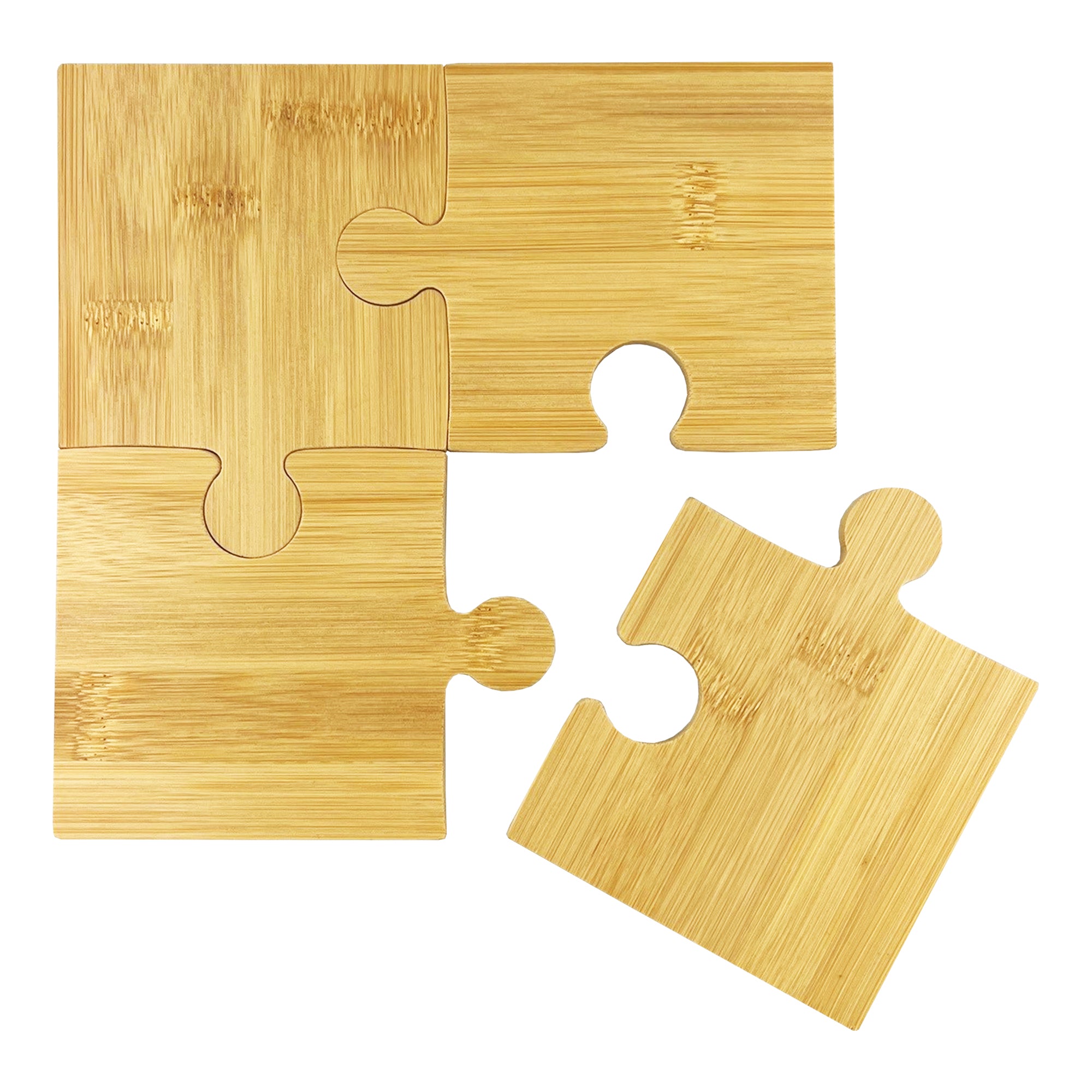 Puzzle Bamboo Coaster Set - Simply Merchandise