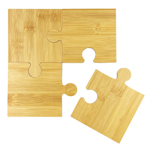 Puzzle Bamboo Coaster Set - Simply Merchandise