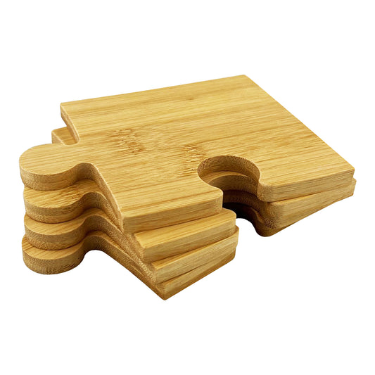 Puzzle Bamboo Coaster Set - Simply Merchandise