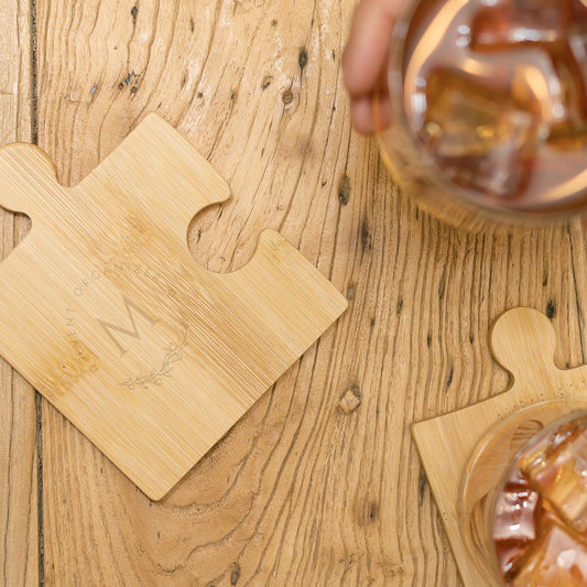 Puzzle Bamboo Coaster Set - Simply Merchandise