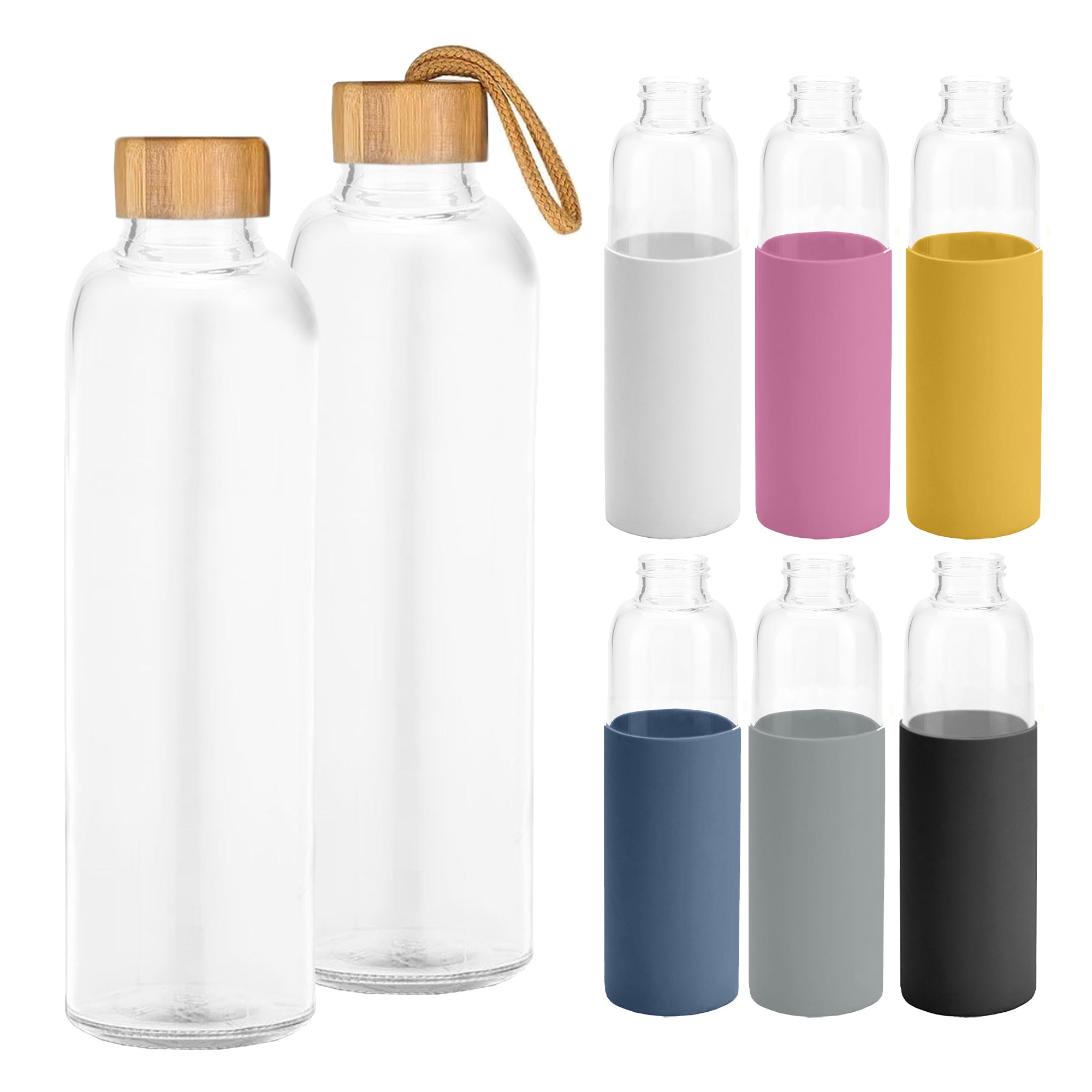 Honya Glass Drink Bottle with Sleeve - Simply Merchandise