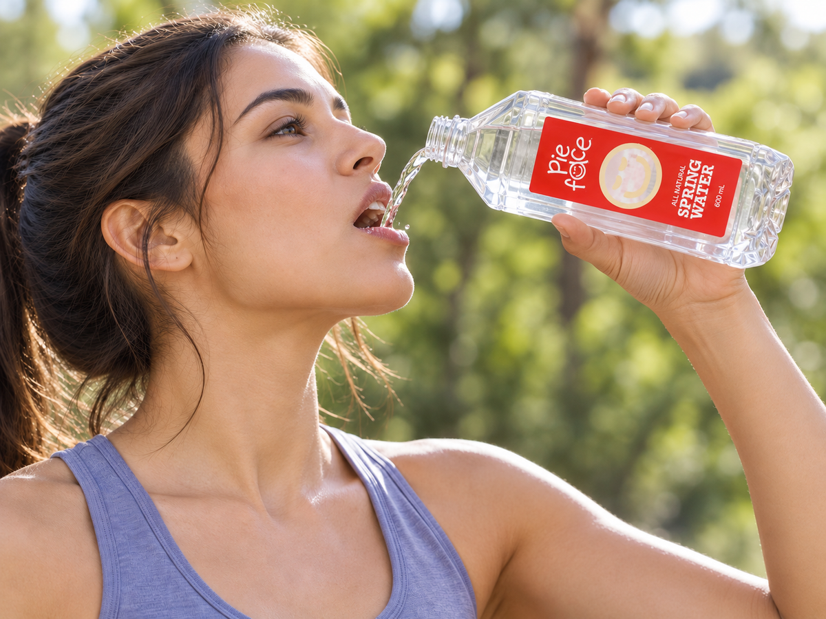 Spring Water (250ml and 600ml) with Custom Printed Label in our Square bottle design