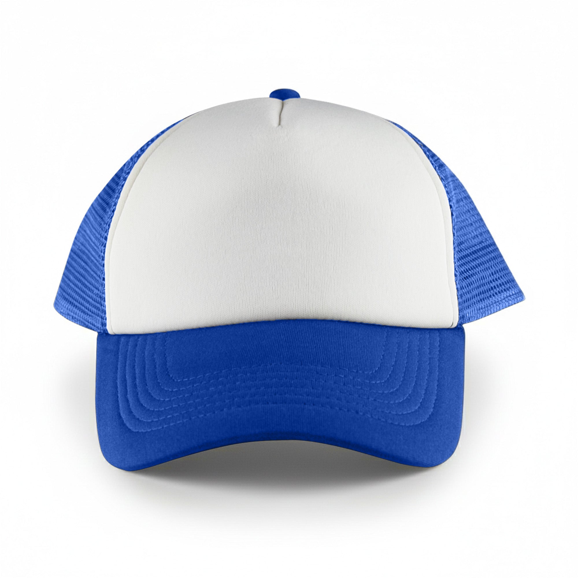 White Front 5 Panel Trucker Mesh Cap - Simply Merchandise
