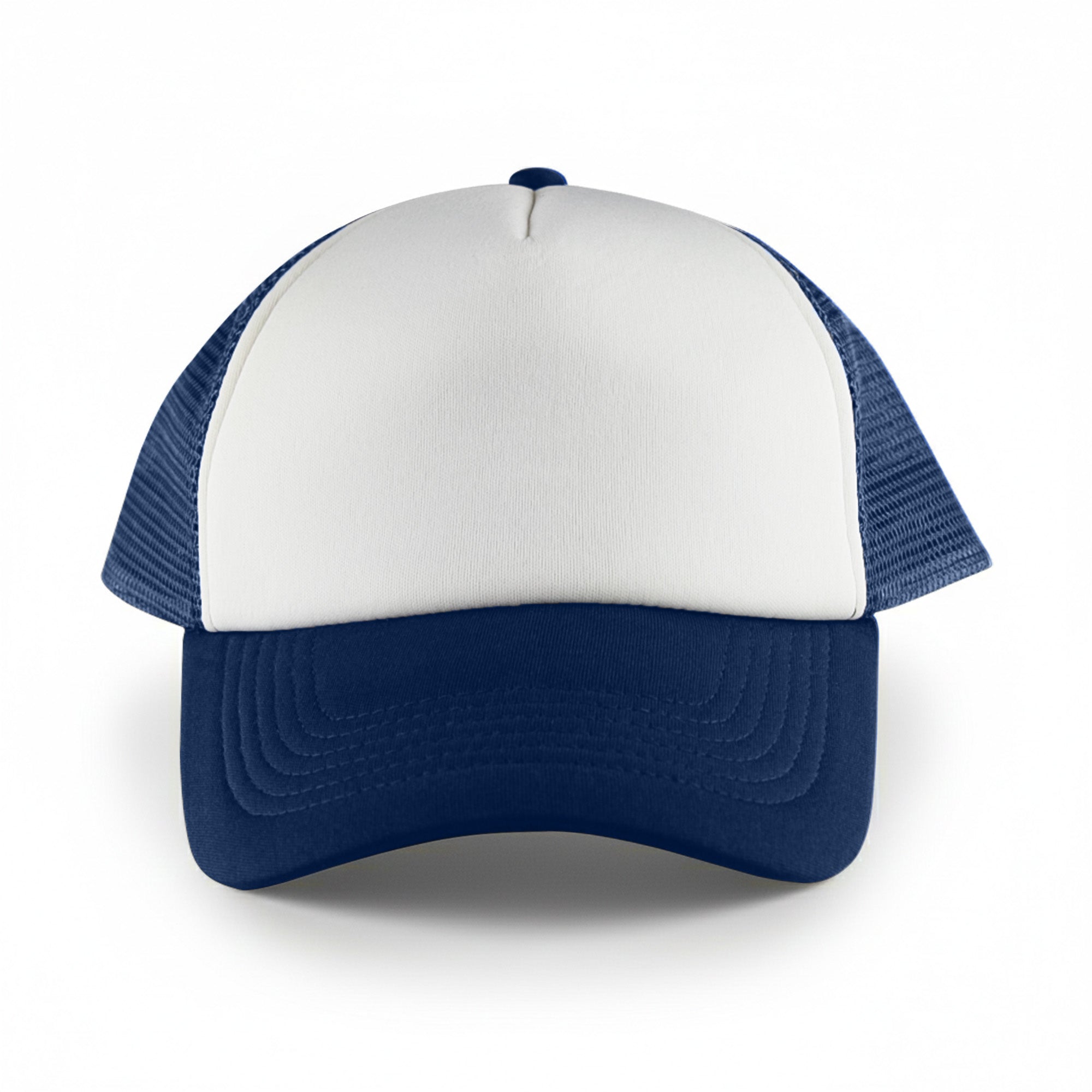 White Front 5 Panel Trucker Mesh Cap - Simply Merchandise