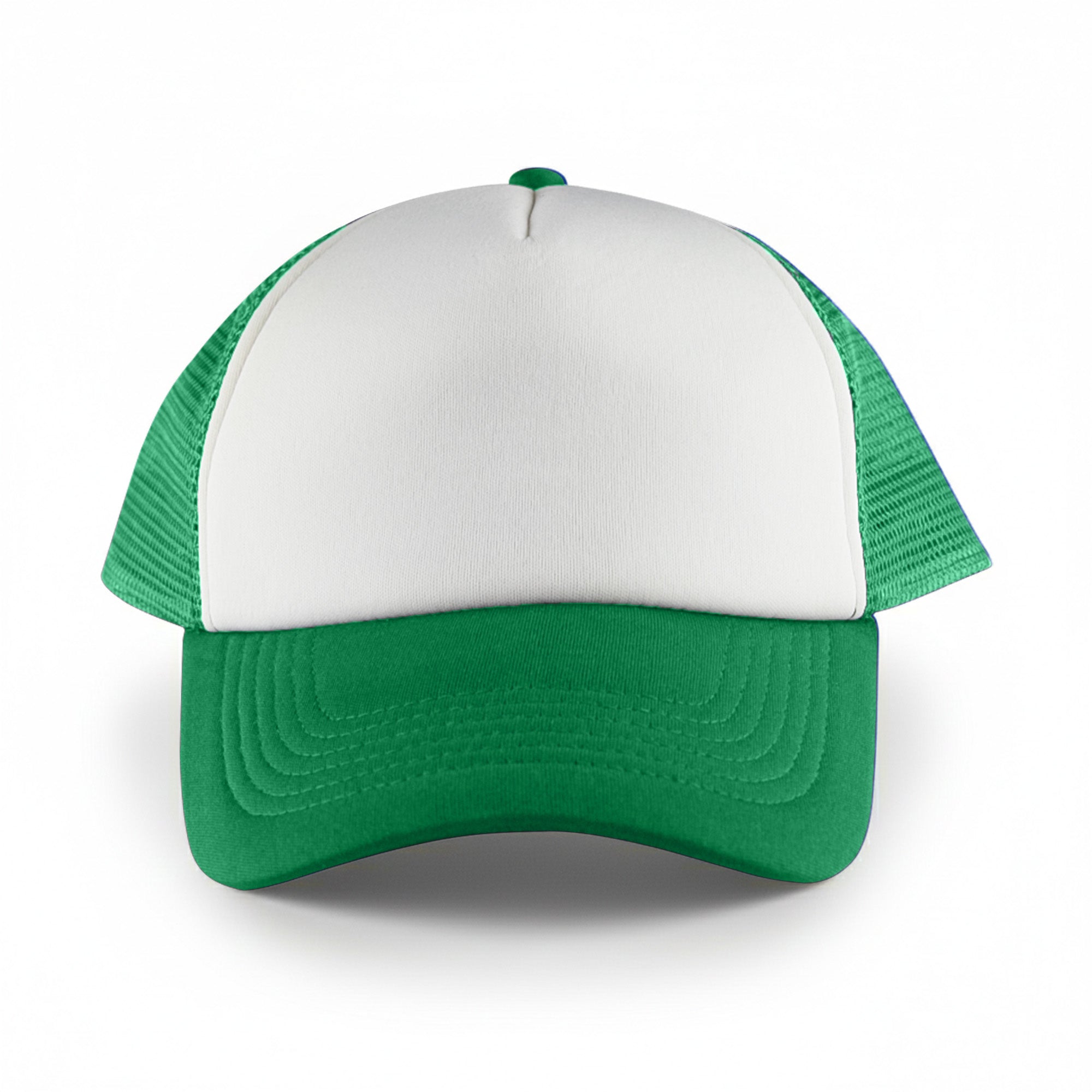 White Front 5 Panel Trucker Mesh Cap - Simply Merchandise
